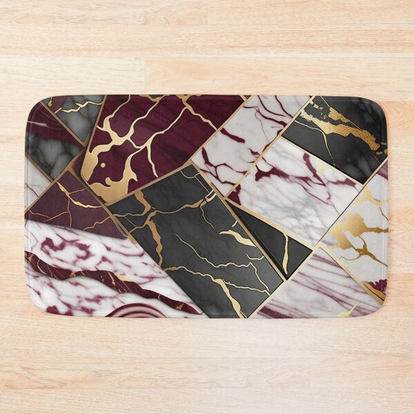 Item preview, Maroon and white marble with black and gold flecks #2 designed and sold by BirdsnStuff.