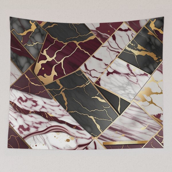 Item preview, Maroon and white marble with black and gold flecks #2 designed and sold by BirdsnStuff.