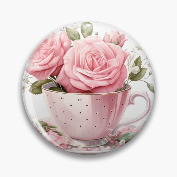 Item preview, Watercolor Pink Royal vintage Rose teacup  designed and sold by Mikkway.