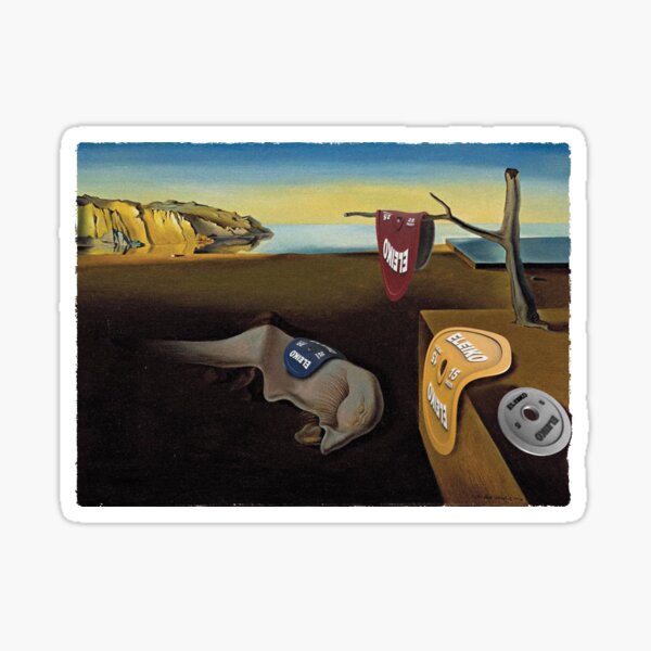 "Salvador Dali clocks Eleiko" Sticker for Sale by DicedApparel Redbubble