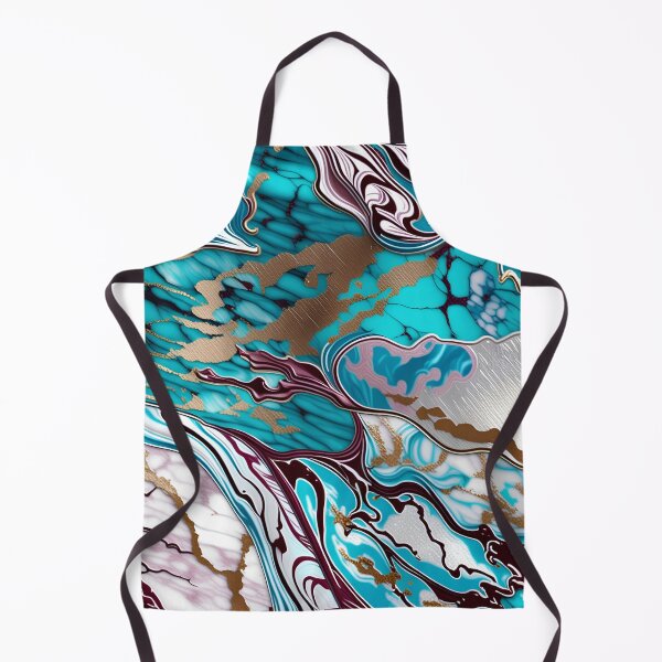 Item preview, Turquoise and white marble with a splash of maroon and gold designed and sold by BirdsnStuff.