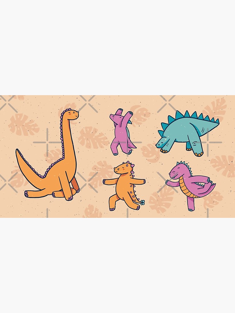 Cute Dinosaur Animals Doing Yoga Set Vector Download