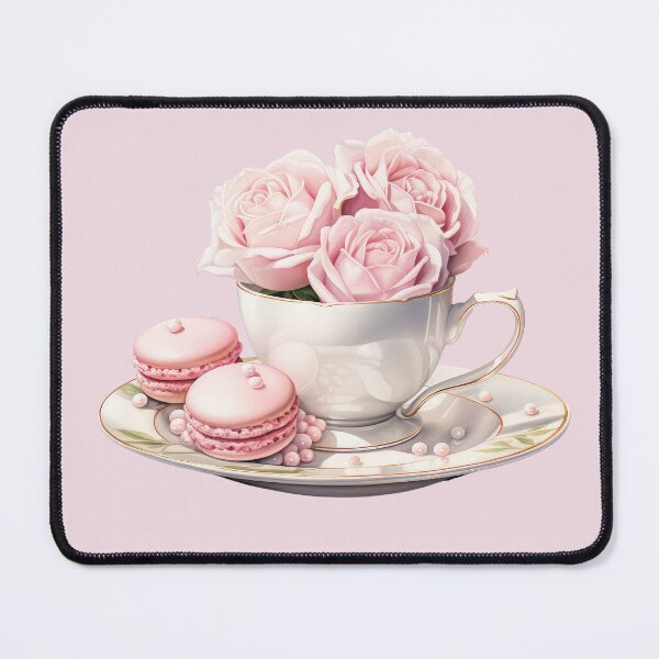 Item preview, Watercolor Pink Royal vintage Rose teacup designed and sold by Mikkway.
