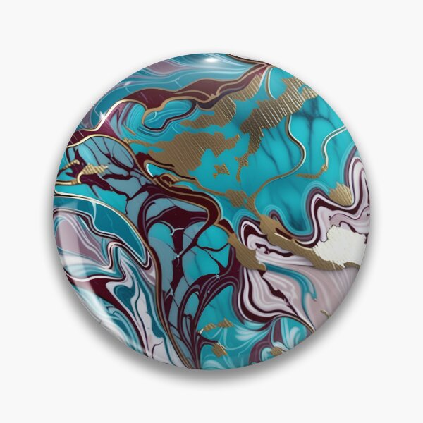 Item preview, Turquoise and white marble with a splash of maroon and gold #2 designed and sold by BirdsnStuff.