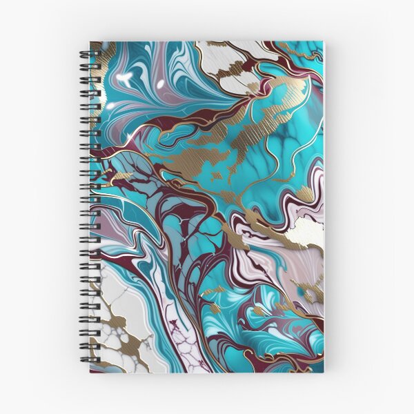 Item preview, Turquoise and white marble with a splash of maroon and gold #2 designed and sold by BirdsnStuff.