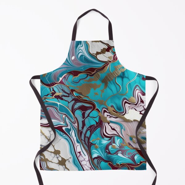 Item preview, Turquoise and white marble with a splash of maroon and gold #2 designed and sold by BirdsnStuff.
