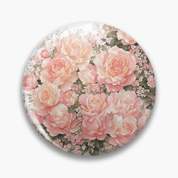 Item preview, Peachy pink rose watercolor bouquet designed and sold by ArtyBuys.