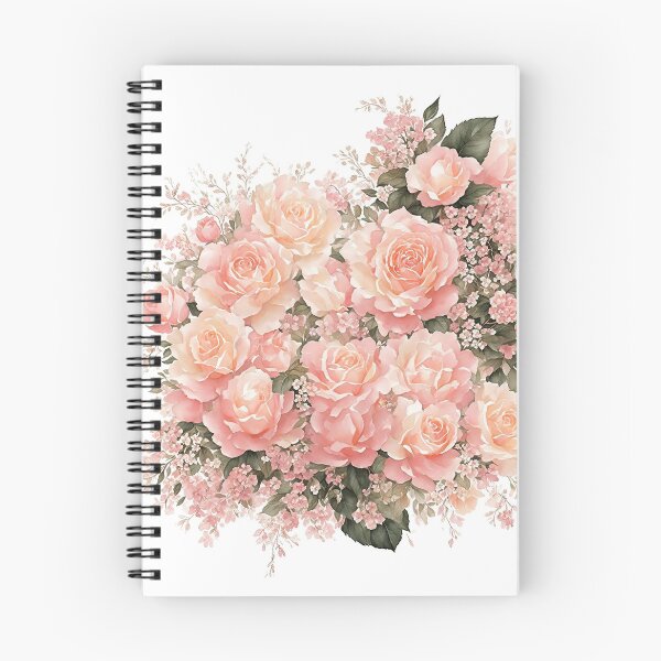Item preview, Peachy pink rose watercolor bouquet designed and sold by ArtyBuys.