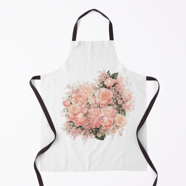 Item preview, Peachy pink rose watercolor bouquet designed and sold by ArtyBuys.