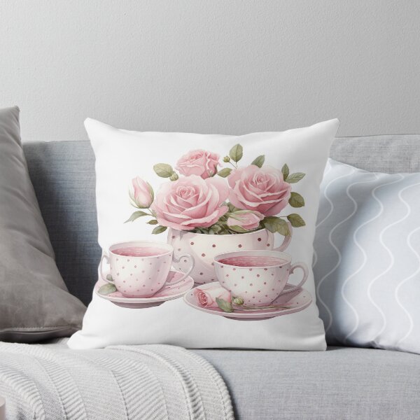 Item preview, Watercolor Pink Royal vintage Rose teacup  designed and sold by Mikkway.