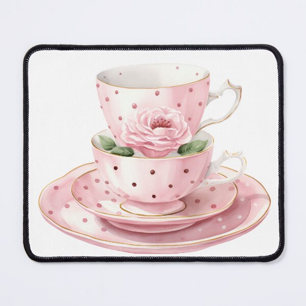 Item preview, Watercolor Pink Royal vintage Rose teacup designed and sold by Mikkway.