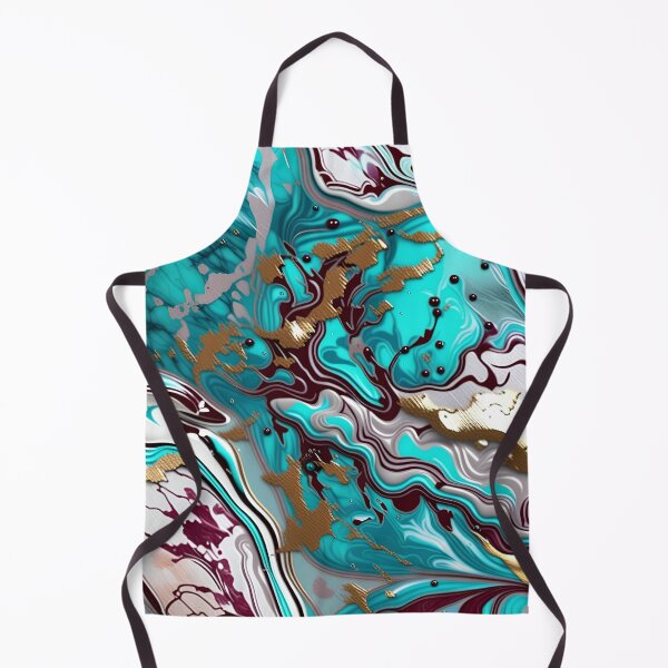 Item preview, Turquoise and white marble with a splash of maroon and gold #3 designed and sold by BirdsnStuff.