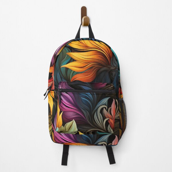 Item preview, Colorful Lush Night Blooms Dark Floral Leaves designed and sold by NikkofTime.