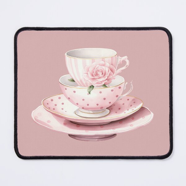 Item preview, Watercolor Pink Royal vintage Rose teacup designed and sold by Mikkway.