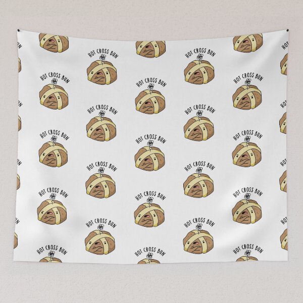 Item preview, Hot Cross Bun Funny Angry Bun Puns  designed and sold by punnybone.