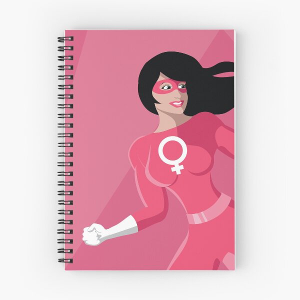 Artikelvorschau, Feministische Superheldfrau im Rosa. Mit weiblichem Symbol auf ihrem Kostüm. entworfen und verkauft von La Cartoonista.