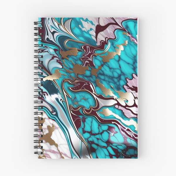 Item preview, Turquoise and white marble with a splash of maroon and gold #4 designed and sold by BirdsnStuff.
