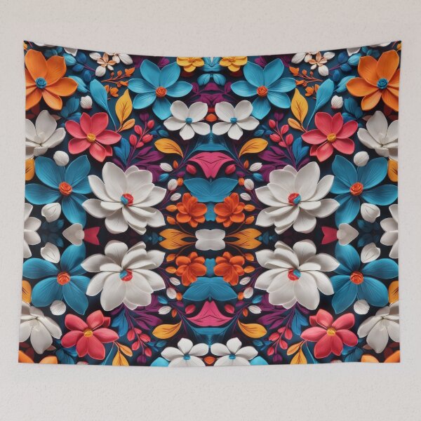Item preview, Bright color 3d flowers abstract pattern designed and sold by Itzjustlife.
