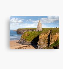 view of the Ballybunion castle beach and cliffs Canvas Print