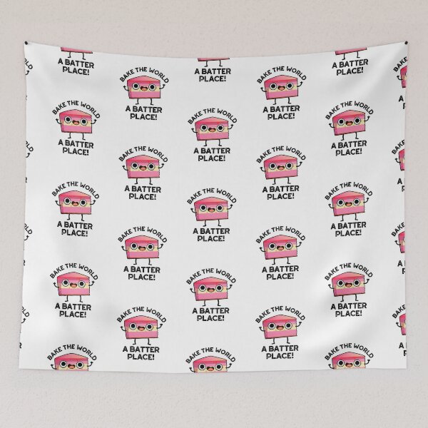 Item preview, Bake The World A Batter Place Funny Cake Puns  designed and sold by punnybone.