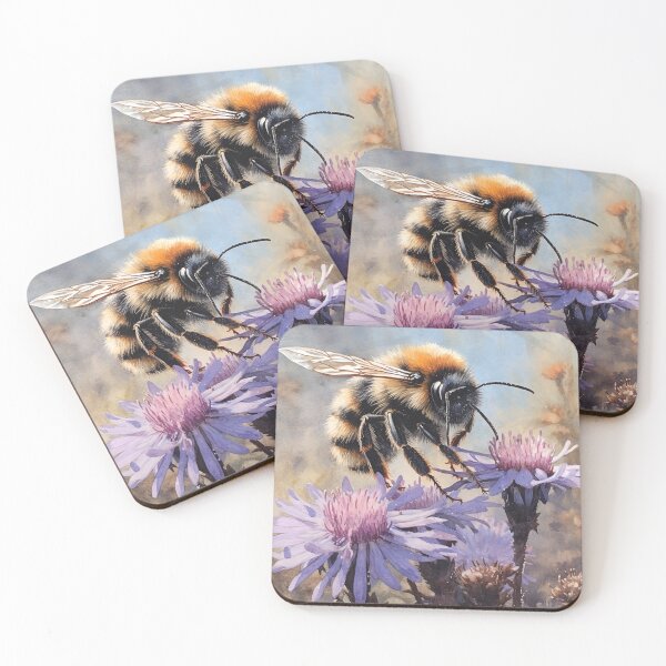 Item preview, Bee on the flower Botanical watercolor 4 designed and sold by Art by Lilia.