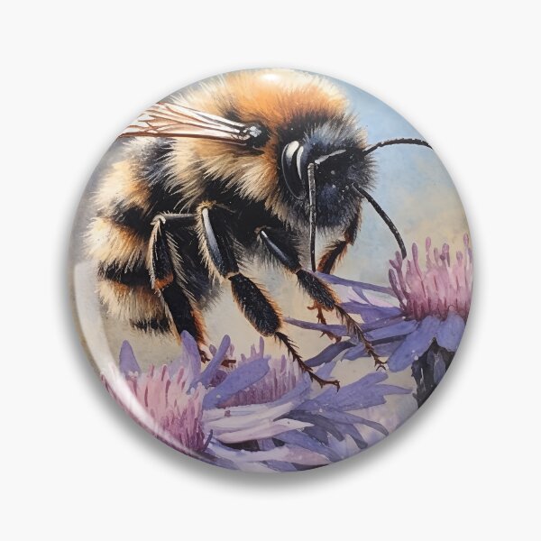 Item preview, Bee on the flower Botanical watercolor 4 designed and sold by Art by Lilia.