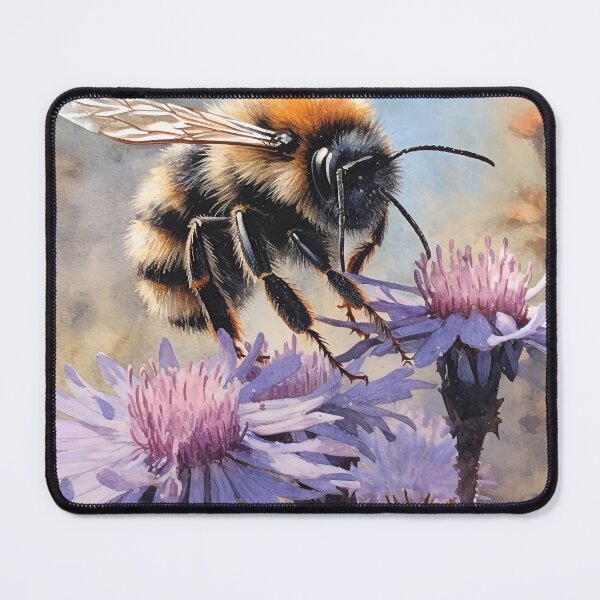 Item preview, Bee on the flower Botanical watercolor 4 designed and sold by Art by Lilia.