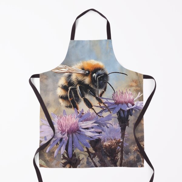 Item preview, Bee on the flower Botanical watercolor 4 designed and sold by Art by Lilia.