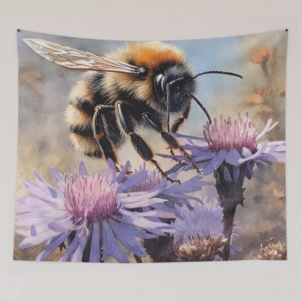 Item preview, Bee on the flower Botanical watercolor 4 designed and sold by Art by Lilia.