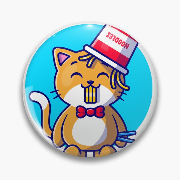 Item preview, Cute Cat Enjoying Ramen Noodle Delight designed and sold by hjian8219.