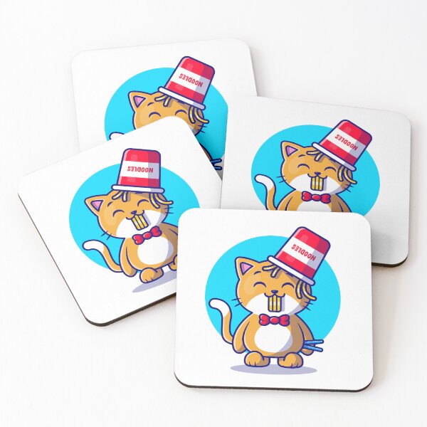Item preview, Cute Cat Enjoying Ramen Noodle Delight designed and sold by hjian8219.