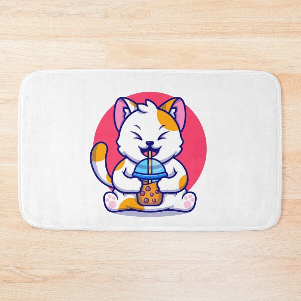 Item preview, "Cute Cat Sipping Boba Milk Tea Bliss! designed and sold by hjian8219.