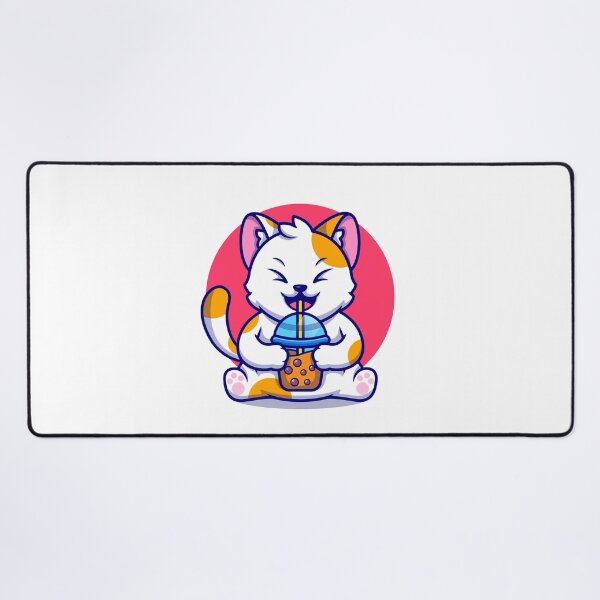 Item preview, "Cute Cat Sipping Boba Milk Tea Bliss! designed and sold by hjian8219.