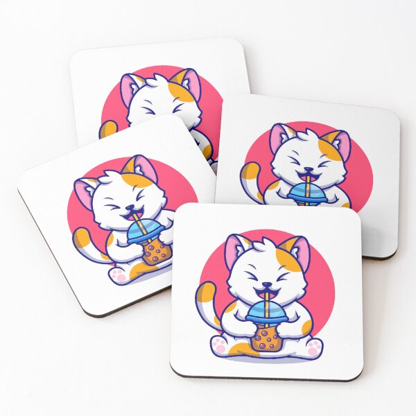 Item preview, "Cute Cat Sipping Boba Milk Tea Bliss! designed and sold by hjian8219.