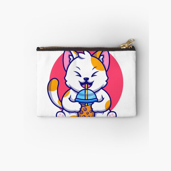 Item preview, "Cute Cat Sipping Boba Milk Tea Bliss! designed and sold by hjian8219.