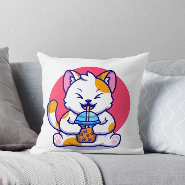 Item preview, "Cute Cat Sipping Boba Milk Tea Bliss! designed and sold by hjian8219.