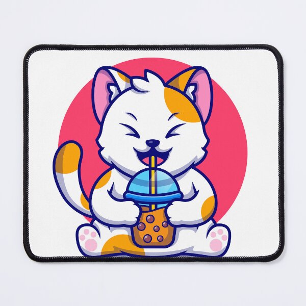 Item preview, "Cute Cat Sipping Boba Milk Tea Bliss! designed and sold by hjian8219.