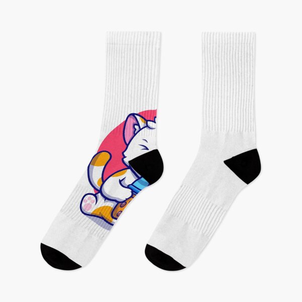 Item preview, "Cute Cat Sipping Boba Milk Tea Bliss! designed and sold by hjian8219.