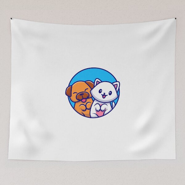 Item preview, A Playful Encounter: Cute Dog and Cute Cat! designed and sold by hjian8219.