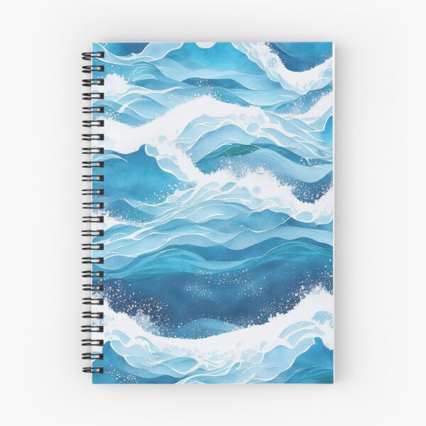Aperçu de l'œuvre Sérénade de la mer rayée : illustration de la vague 2D créée et vendue par pattern-atelier.