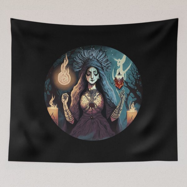 Item preview, A witch casting a spell, fire spell, halloween season of the witch designed and sold by Sunmoonlove.