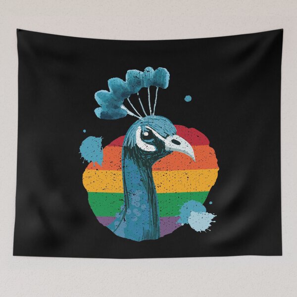 Item preview, Peacock Retro Bird Ornamental Bird designed and sold by MooonTees.