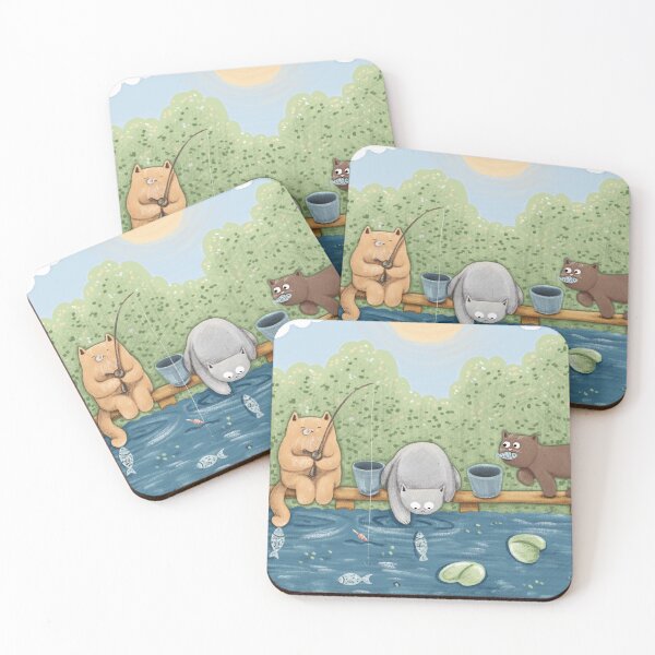 Item preview, Summer Fishing Cats designed and sold by Julia Sol.