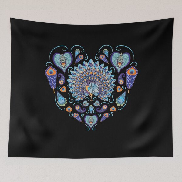 Item preview, Peacock Heart Bird Ornamental Bird designed and sold by MooonTees.