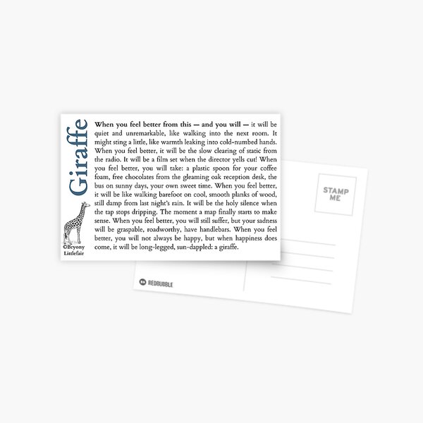 Item preview, Giraffe by Bryony Littlefair - A poem about recovery designed and sold by Bryony Littlefair.