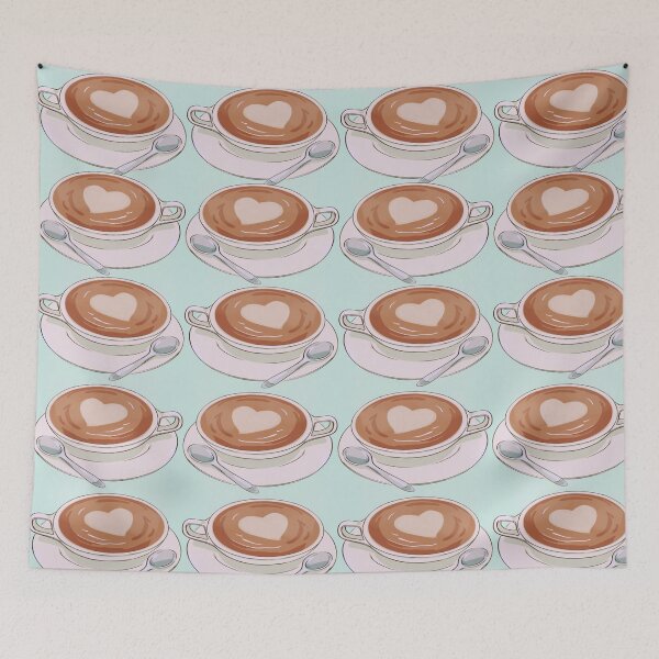 Item preview, Cappuccino Hearts - Pastel Green designed and sold by PunjabanJatti.