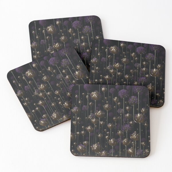 Item preview, Bronze Accents - Subtle Bronze Allium Flower Buds and Purple Blooms designed and sold by Beachy.