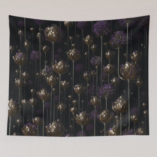 Item preview, Bronze Accents - Subtle Bronze Allium Flower Buds and Purple Blooms designed and sold by Beachy.