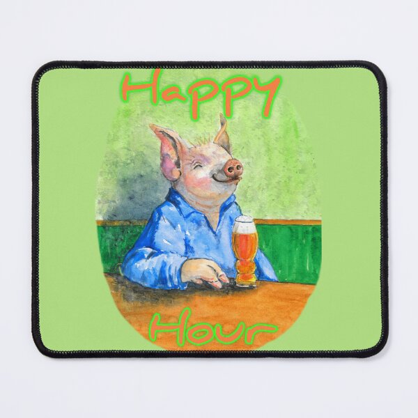 Item preview, Happy Hour Pub Beer humor and Pig designed and sold by Marjansart.