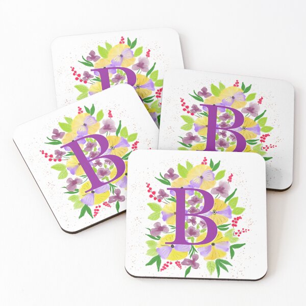 Artikelvorschau, Blumenmuster mit Alphabet B entworfen und verkauft von PrajaktaPathak.